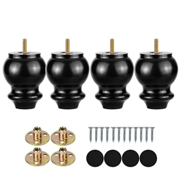 Solid Wood 4 Inch Bun Feet for Stylish Furniture Upgrade