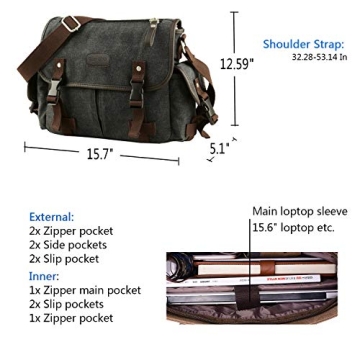 Vintage Canvas Messenger Bag for Men and Women
