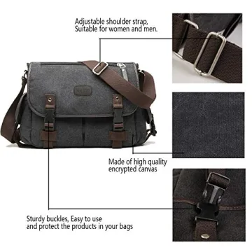 Vintage Canvas Messenger Bag for Men and Women