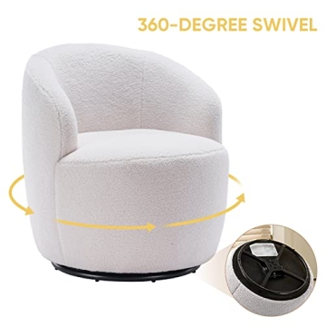 Antetek Modern Swivel Barrel Chair for Living Room
