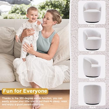 Antetek Modern Swivel Barrel Chair for Living Room