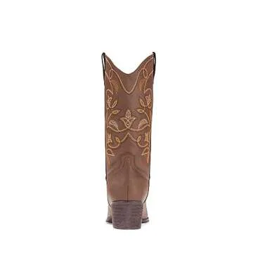 IUV Cowboy Boots For Women Pointy Toe Women's Western Boots Cowgirl Boots Mid Calf Boots
