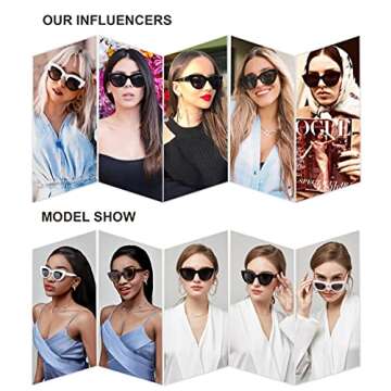 SOJOS 2 Pack Retro Vintage Cateye Sunglasses for Women UV400 Mirrored Lens SJ2939, Black/Grey&Tortoise/Brown