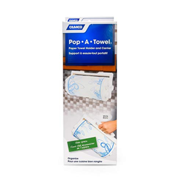 Camco Pop-A-Towel - Space-Saving Mountable or Portable Paper Towel Dispenser for RV Kitchens