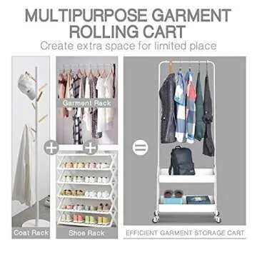 Durable KINGRACK 2-in-1 Garment Rack on Wheels