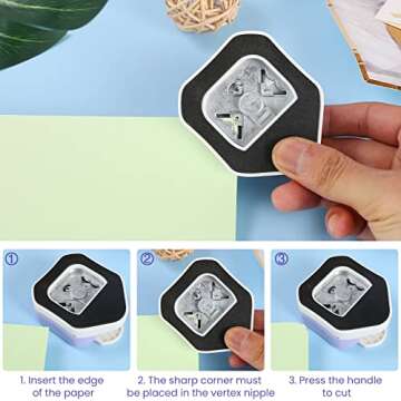 MyArTool 3 in 1 Beauty Shape Corner Punch, 3 Way Corner Paper Punch for Paper Crafts, Laminate, Cardstock, Business Card, DIY Projects, Photo, Card Making and Scrapbooking