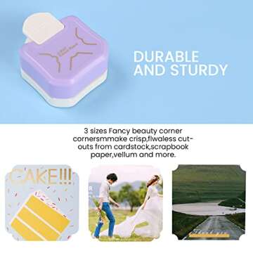 MyArTool 3 in 1 Beauty Shape Corner Punch, 3 Way Corner Paper Punch for Paper Crafts, Laminate, Cardstock, Business Card, DIY Projects, Photo, Card Making and Scrapbooking