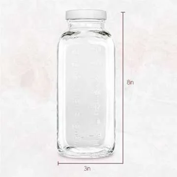 Kitchentoolz 32oz Square Glass Storage Bottles - 4 Pack