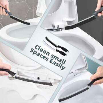 Toilet Brush, 2 Pcs Bathroom Cleaning Brush, Gap Scrub Brush with Hanging Hole, Multifunctional Hard...