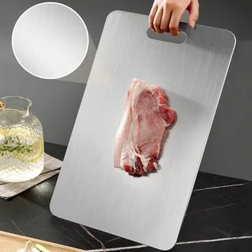 Titanium Cutting Board - 100% Pure Titanium Cutting Boards for Kitchen - Cutting Edge Hygiene & Durability, Titanium Cutting Boards for Home Kitchen Cooking (12"L x 9"W)