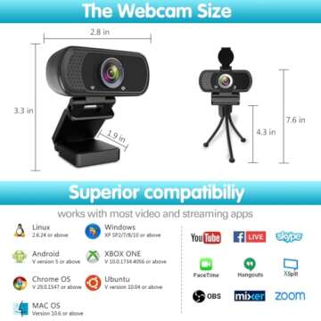 HD 1080p Webcam for Streaming & Video Calls