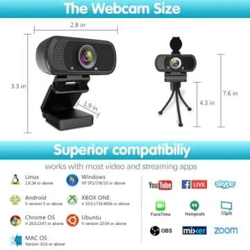 HD 1080p Webcam for Streaming & Video Calls