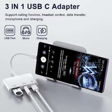UWECAN USB C to USB Adapter, 3 in 1 USB C to USB A OTG Adapter with 3.5mm Headphone Audio Jack and F...