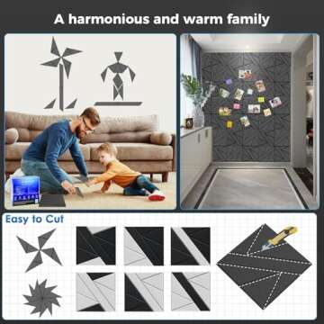 8 Pack Self-Adhesive Soundproof Wall Panels, 15.7 x 15.7 x 0.47 in Sound Proof Foam Panels for Walls, 1.2lb/ft³ High Density, Thicker 0.47in, Large Size Acoustic Panels, Sound Dampening Panels Gray