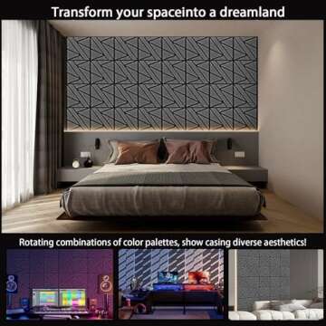 8 Pack Self-Adhesive Soundproof Wall Panels, 15.7 x 15.7 x 0.47 in Sound Proof Foam Panels for Walls, 1.2lb/ft³ High Density, Thicker 0.47in, Large Size Acoustic Panels, Sound Dampening Panels Gray