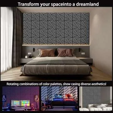 8 Pack Self-Adhesive Soundproof Wall Panels, 15.7 x 15.7 x 0.47 in Sound Proof Foam Panels for Walls, 1.2lb/ft³ High Density, Thicker 0.47in, Large Size Acoustic Panels, Sound Dampening Panels Gray