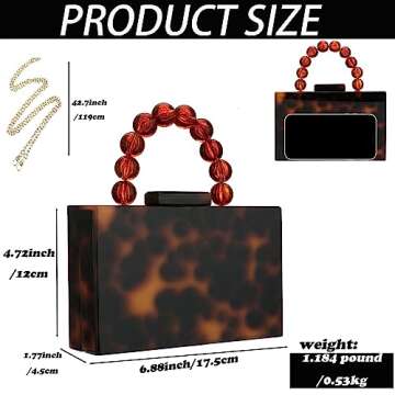 Buric Women Acrylic Clutch Purse Leopard Print Evening Bag Chain Formal Handbag Party Bridal Wedding Clutch Purse for Women (Leopard)