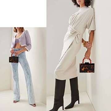 Buric Women Acrylic Clutch Purse Leopard Print Evening Bag Chain Formal Handbag Party Bridal Wedding Clutch Purse for Women (Leopard)