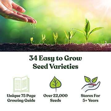 22,000 Non GMO Heirloom Vegetable Seeds, Survival Garden, Emergency Seed Vault, 34 VAR, Bug Out Bag ...