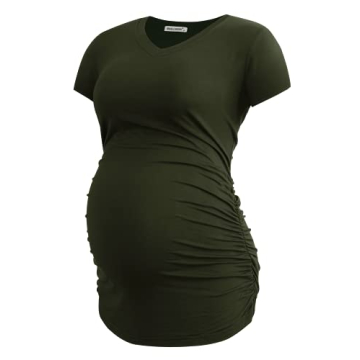 Stylish Smallshow Maternity Tops V Neck Pregnancy Tees