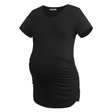 Stylish Smallshow Maternity Tops V Neck Pregnancy Tees