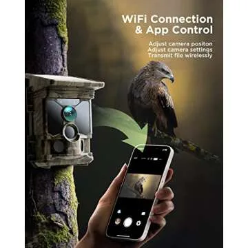 CEYOMUR Solar Trail Camera 4K 30fps, WiFi Bluetooth 40MP Game Camera, 120° Detection Angle Night Vision Motion Activated IP66 Waterproof for Wildlife Monitoring with U3 32GB Micro SD Card