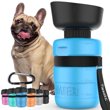 lesotc Dog Water Bottle, Portable Dog Water Dispenser, Leak Proof Dog Travel Water Bottle, Squeeze P...