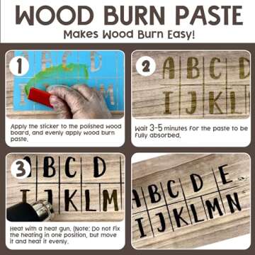 1DFAUL Wood Burn Paste Pen Kit, 4OZ Wooden Burning Gel, Double Sided Wood Burn Marker Kit for DIY Be...