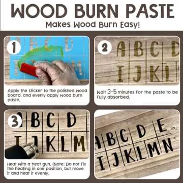 1DFAUL Wood Burn Paste Pen Kit, 4OZ Wooden Burning Gel, Double Sided Wood Burn Marker Kit for DIY Be...