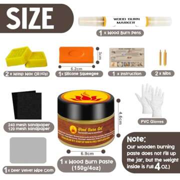1DFAUL Wood Burn Paste Pen Kit, 4OZ Wooden Burning Gel, Double Sided Wood Burn Marker Kit for DIY Beautiful Wooden Burning in Minutes, Perfect for Beginners Handmade Meaningful Gifts