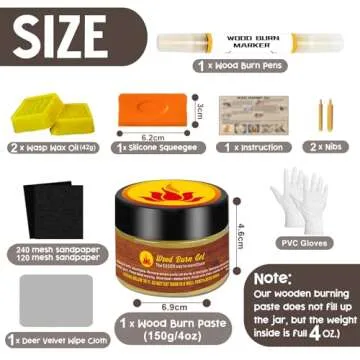 1DFAUL Wood Burn Paste Pen Kit, 4OZ Wooden Burning Gel, Double Sided Wood Burn Marker Kit for DIY Beautiful Wooden Burning in Minutes, Perfect for Beginners Handmade Meaningful Gifts