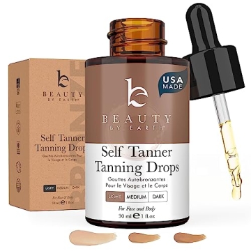 Beauty by Earth Self Tanner Face Drops for a Natural Bronze Glow
