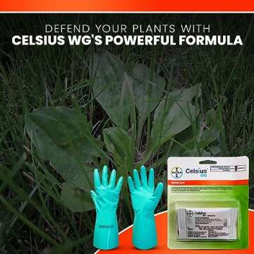 Celsius WG Herbicide - Effective Lawn Weed Control & Gloves