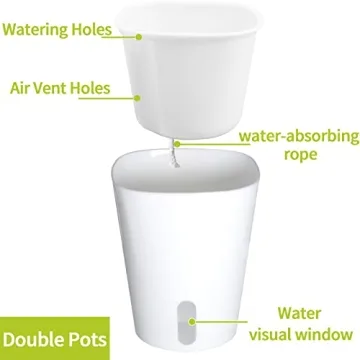 Self Watering Pots Set with Water Level Indicator