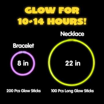 JOYIN 300 Pack Glow Sticks for Vibrant Parties and Events
