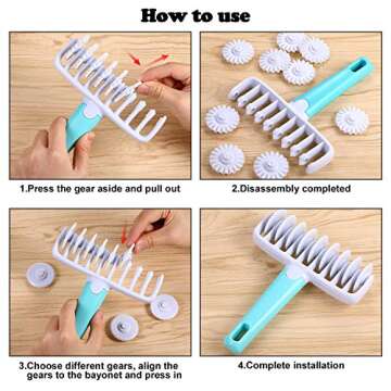 Fondant Ribbon Cutter Wheel Roller Set for Pastry Arts