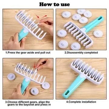 Fondant Ribbon Cutter Wheel Roller Set for Pastry Arts