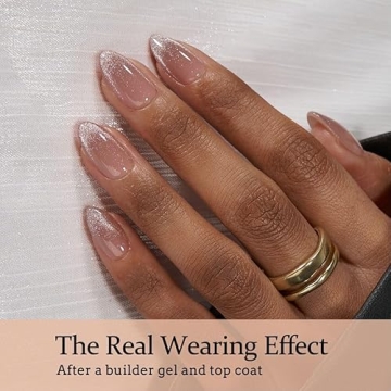 BTArtboxnails French Tip Cat Eye Press on Nails for Salon-Quality Manicures