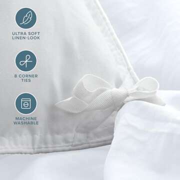 Bare Home Ultra Soft Washed Microfiber Oversized Duvet Cover with 2 King Pillow Shams, Linen-Like Lo...