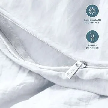 Bare Home Ultra Soft Washed Microfiber Oversized Duvet Cover with 2 King Pillow Shams, Linen-Like Look, Easy Care, Hypoallergenic, Our Softest Duvet Cover Set (Oversized King, White)