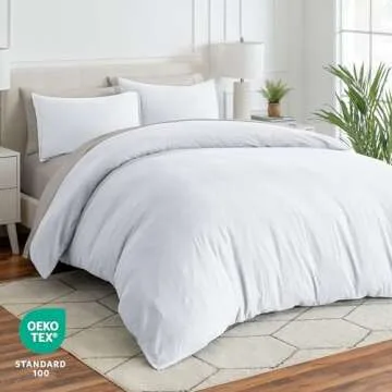 Bare Home Ultra Soft Washed Microfiber Oversized Duvet Cover with 2 King Pillow Shams, Linen-Like Look, Easy Care, Hypoallergenic, Our Softest Duvet Cover Set (Oversized King, White)