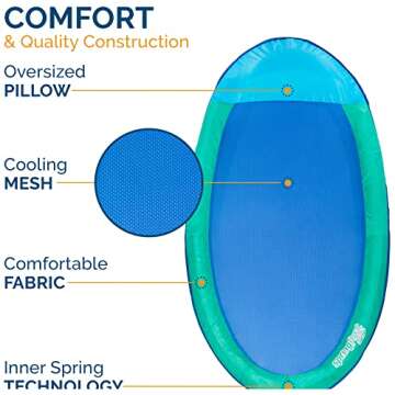 SwimWays Spring Float Pool Lounge Chair with Fast Inflation