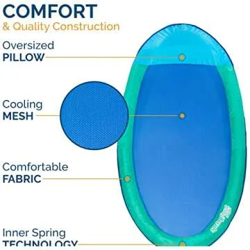 SwimWays Spring Float Pool Lounge Chair with Fast Inflation
