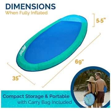 SwimWays Spring Float Pool Lounge Chair with Fast Inflation