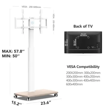 FITUEYES Portable Rolling TV Stand for TVs 32 to 70