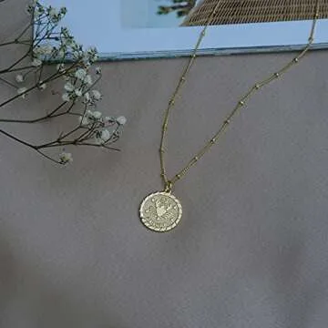 espere Cancer - Astrology Sign Zodiac Necklace (Jun 21 - Jul 22) | Horoscope Zodiac Pendant Coin Medallion Necklace 18-20''