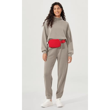 ODODOS Unisex Mini Belt Bag with Adjustable Strap Small Fanny Pack for Workout Running Traveling Hiking, Red