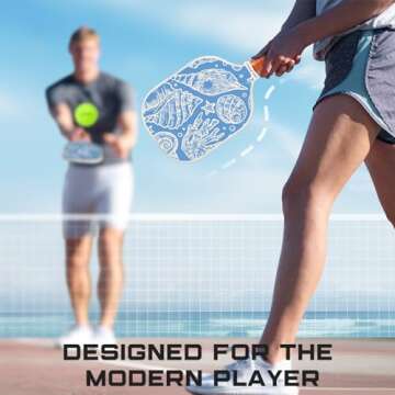 Pickleball Paddles, Lightweight Graphite Pickleball Paddle Set of 2, Pickleball Racket w/Polypropylene Honeycomb Core, Cushion 4.8In Grip and 4 Pickleballs for Beginners/Intermediate Players