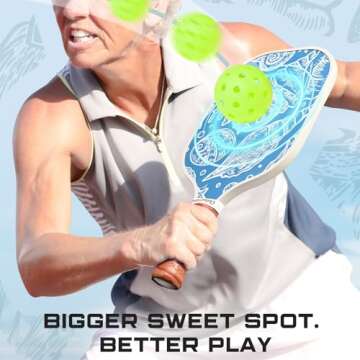 Pickleball Paddles, Lightweight Graphite Pickleball Paddle Set of 2, Pickleball Racket w/Polypropylene Honeycomb Core, Cushion 4.8In Grip and 4 Pickleballs for Beginners/Intermediate Players