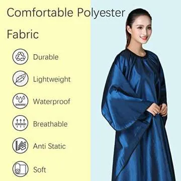 Iusmnur Barber Cape, Professional Hair Salon Cape with Adjustable Metal Clip, Shampoo Hair Cutting Cape for Barbers and Stylists - 55 x 63 inches (Blue)